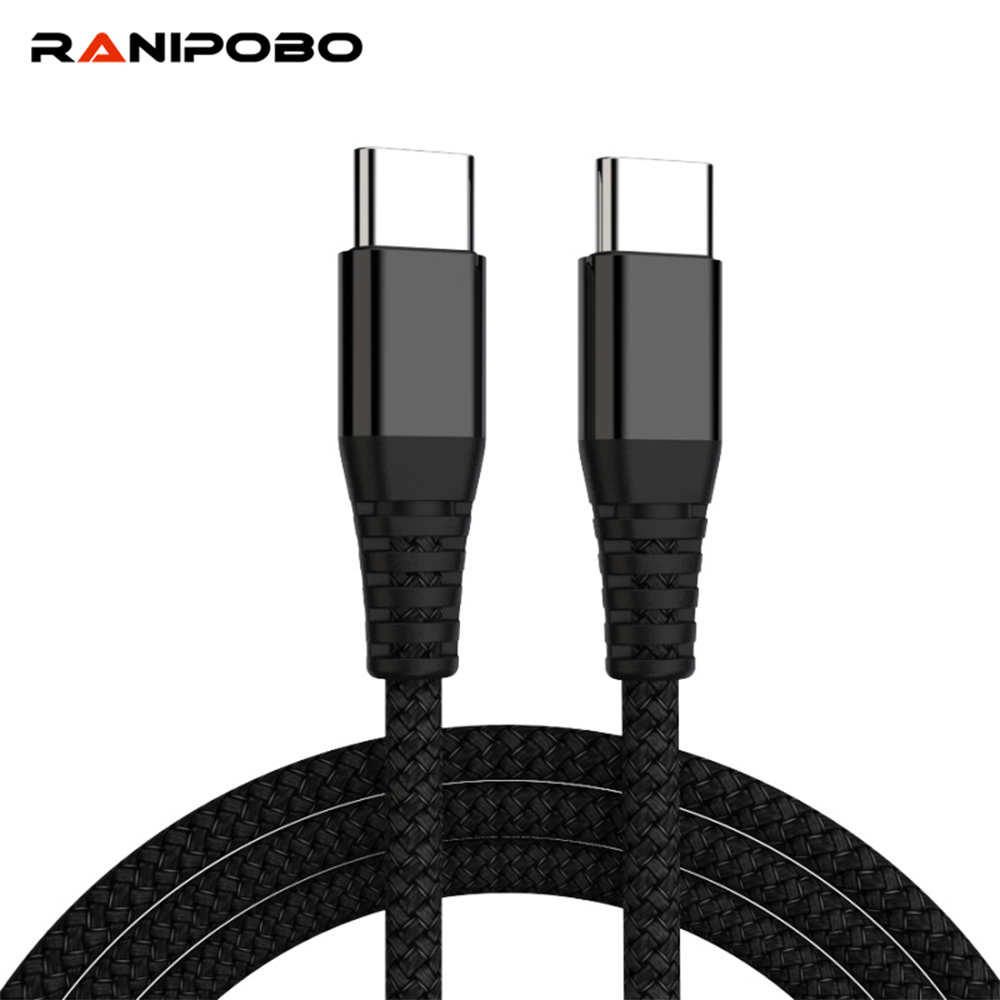 Ranipobo USB C TO Type C Cable For Xiaomi Note 8 Pro Quick Charge 3.0 PD 60W Fast Charging For MacBook Pro Harddisk Charge Cable