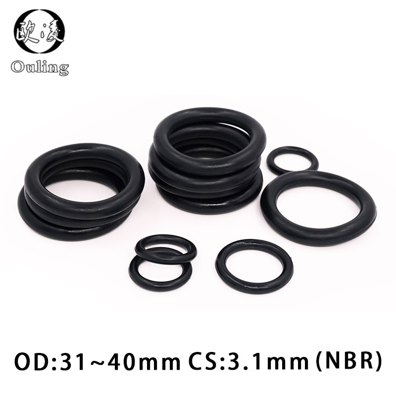20PCS/lot Rubber Ring NBR Sealing O-Ring CS3.1mm OD31/32/33/34/35/36/37/38/39/40mm O Ring Seal Nitrile Gasket Rings Washer