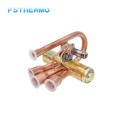 High temperature and high pressure welding plug type four-way reversing valve for new energy vehicles