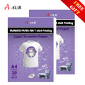 A4 10pcs Heat Transfer paper for light T-shirt Iron-On for cotton cloth 100% Inkjet Transfer with Gift