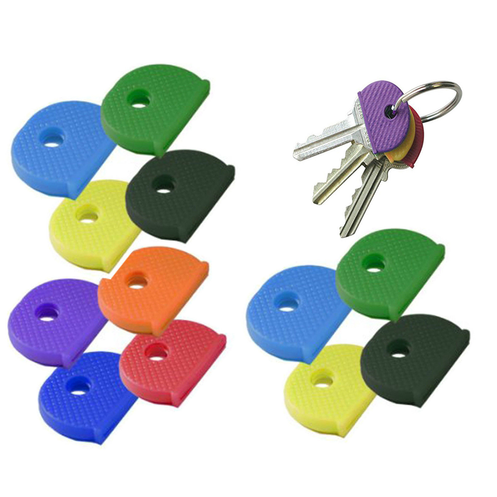 24 pcs Key Chains Assorted Color Key Top Cap Cover Topper Keyring ID Marker Tags Key Top Head Covers