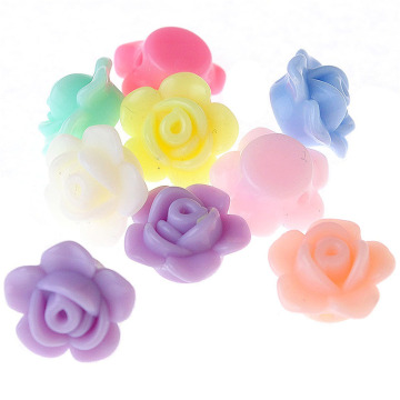 Wholesale Rose Flower Shape Acrylic Flower Beads 12mm 18mm Plastic Jewelry Loose Lucite Beading Material Ornament Accessories