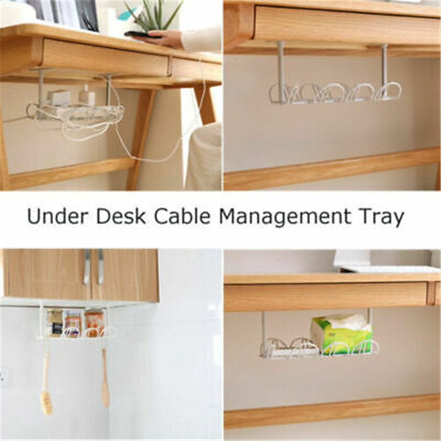 2020 New Fashion Home Living Room Storage Rack Under Desk Cable Management Tray Wire Cord Power Strip Adapter Organizer Shelf