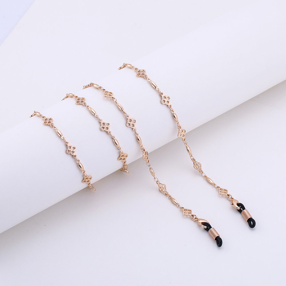 Teamer Lucky Four-leaf Clover Metal Glasses Chain Women Glasses Strap Sunglasses Chain Lanyards Holder Eyewear Accessories