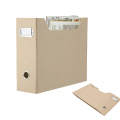 Foldaway Magazine Organizer A4 Suspension File Holder Office News Paper Storage Box Beige Natural Paper (1PC)