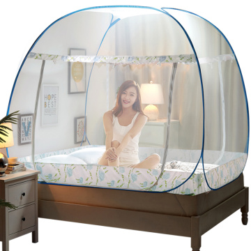 3 Sizes Bi-parting Mosquito Net For Double Bed, Folding Mongolia Bag Mosquito Mesh, Lace Insect Reject Bed Tent Canopy Netting