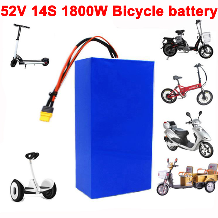 52V 14S 18650 lithium battery pack 750W 1000W 1800W For Balance car Electric Bicycle Scooter tricycle batteries with 30A BMS
