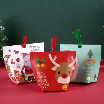 Christmas Candy Wrap Gift Box Christmas Baking Small Pack Carton Decoration West Cookie Bag Christmas Packaging Paper Bags