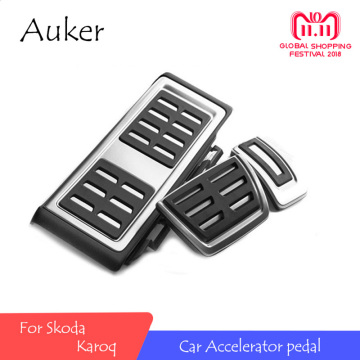 For Skoda Karoq 2017 2018 AT MT Accelerator Pedal Brake Gas Footrest Rest Plate Accessories Car Styling