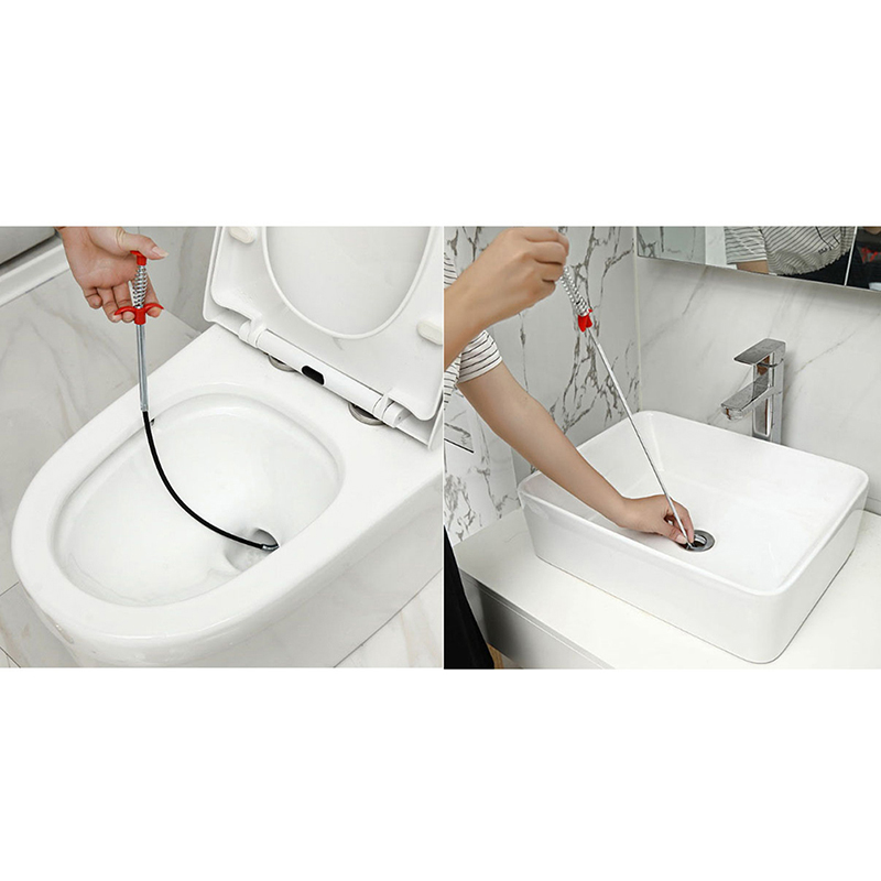 85cm Pipe Dredging Tools Drain Snake Drain Cleaner Sticks Clog Remover Cleaning Tools Household for Kitchen(160cm is available)