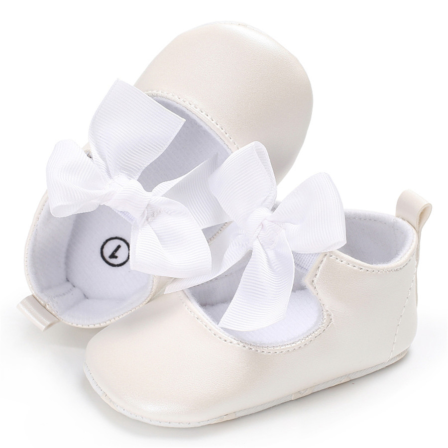 Newborn Toddler Baby Crib Shoes Princess Bow Children Kids Girl Dress Shoes Flats Wedding Party 0-24M