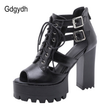 Gdgydh Extrme High Heels Sandals Women Gladiator Shoes For Women Fashion Buckle Crose-tied Platform Sandals Party Wedding Shoes