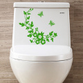 1Pc Decorative Butterfly Flower Vine Toilet Wall Sticker Removable Art Decals Waterproof Home Bathroom Living Room Decor Sticker