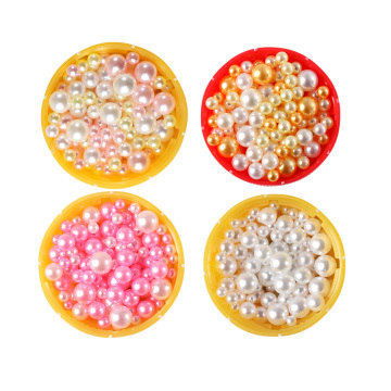 Fashion 2.5-8mm 500PCS/bag Mix Rainbow Color Round Resin Imitation Pearl Beads No Hole Loose Beads Diy Jewelry Necklace Making