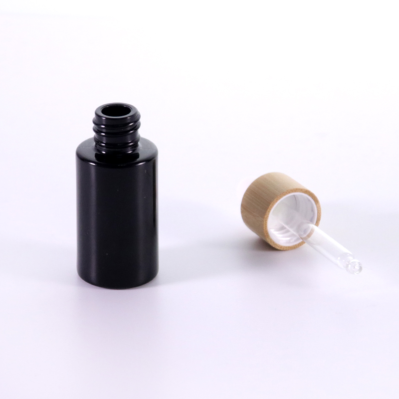 Flat shoulder essential oil bottle dropper