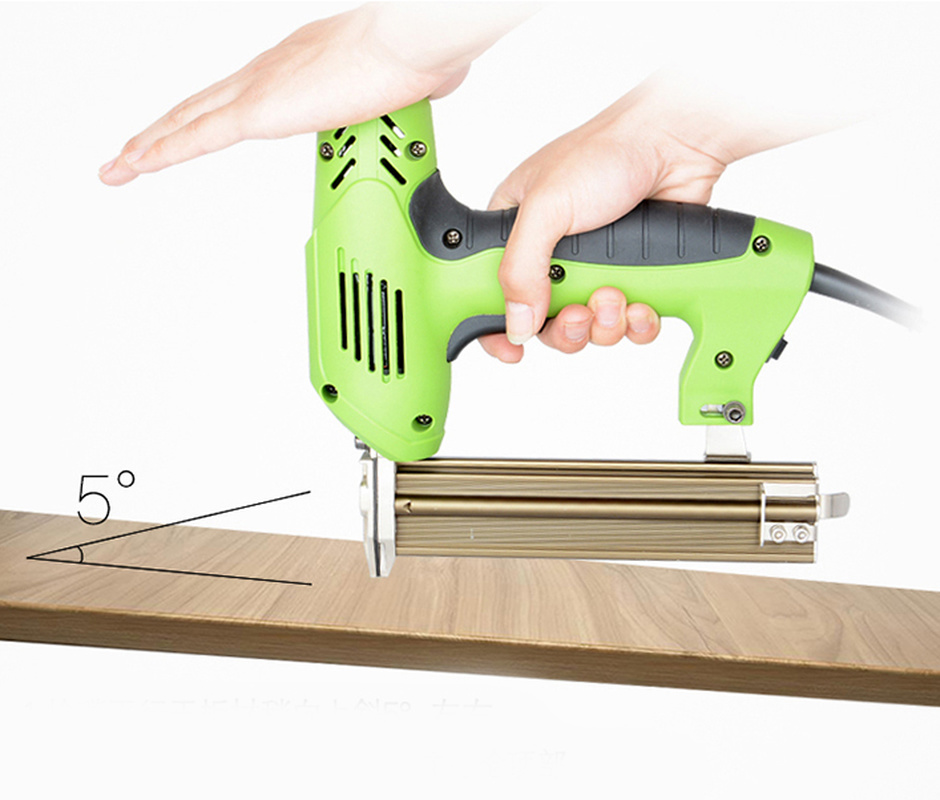 Professional Electric Nailer and Stapler Furniture Staple Gun 1800W for Frame with Staples Nails Carpentry Woodworking Tool 220V