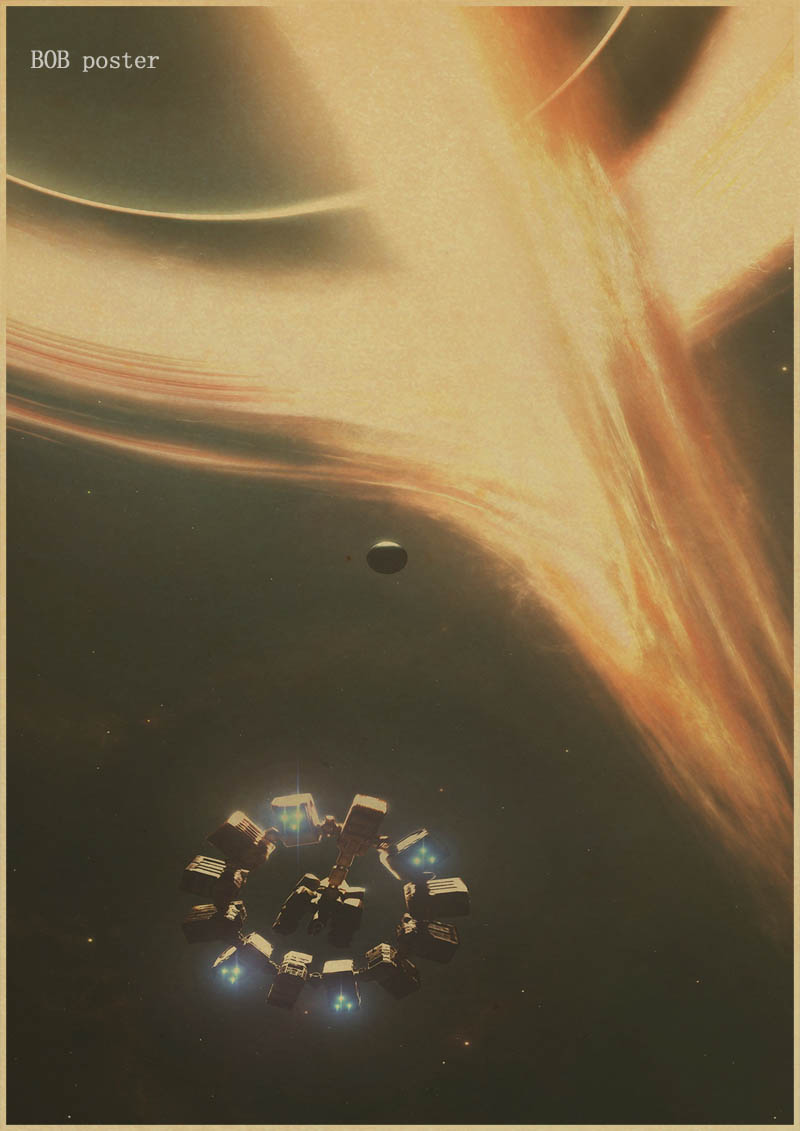 Classic Movie Interstellar Poster Matthew McConaughey Retro Posters and Prints Kraft Paper Home Room Decor Film Wall sticker