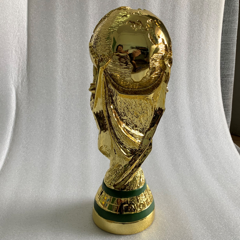 Big Size Golden Color World Cup Football Champion Souvenir Mascot 35CM Height World Cup Toy