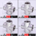 Stainless Steel 304 1/8" 1/4" 3/8" 1/2" 3/4" 1" 1-1/4" 1-1/2" Female BSP Thread Pipe Fitting 4 way Equal Cross Connector SS304