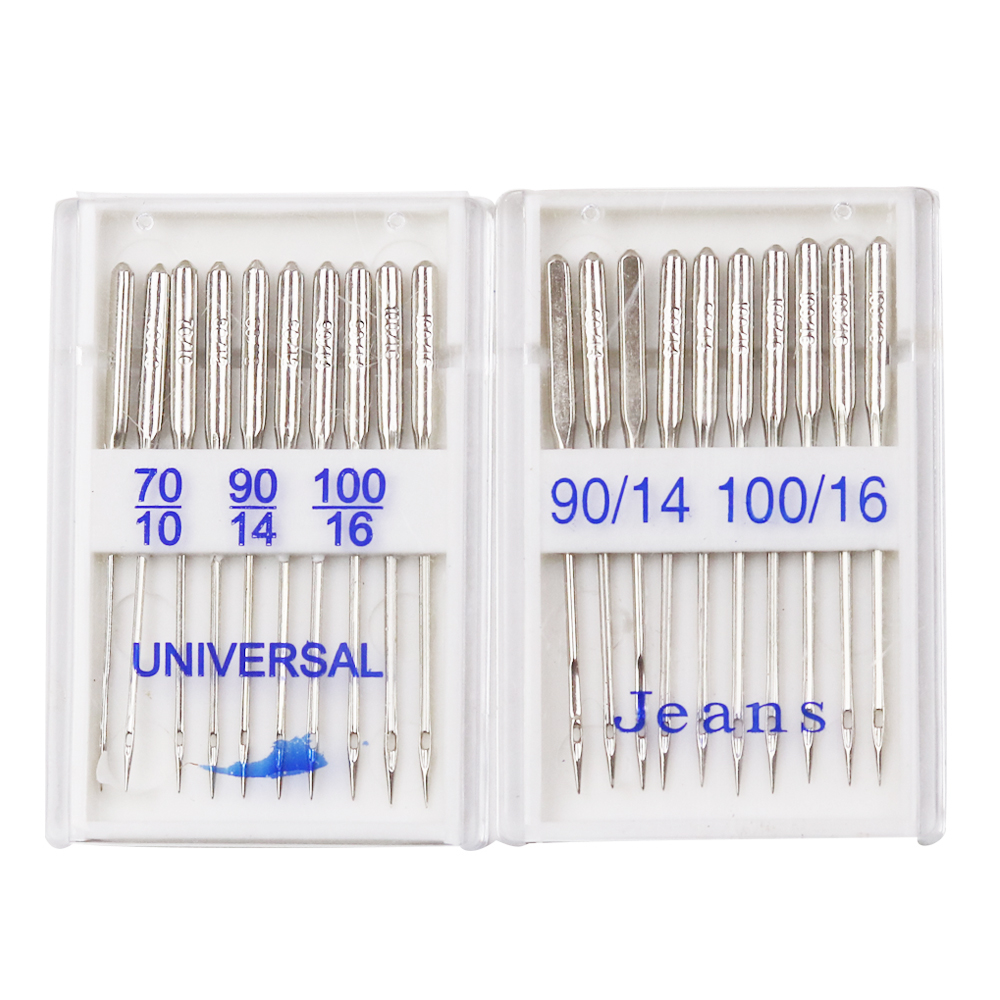 D&D Sewing Kits 20Pcs Mixed Size Jeans Universal Sewing Machine Needles & Needle Threader DIY Sewing Accessories