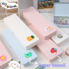 Yisuremia Candy Color Cartoon Kawaii Pencil Case Plastic Pencil Box Desk Organizer Boy Girl Kids Gift School Supplie Stationery
