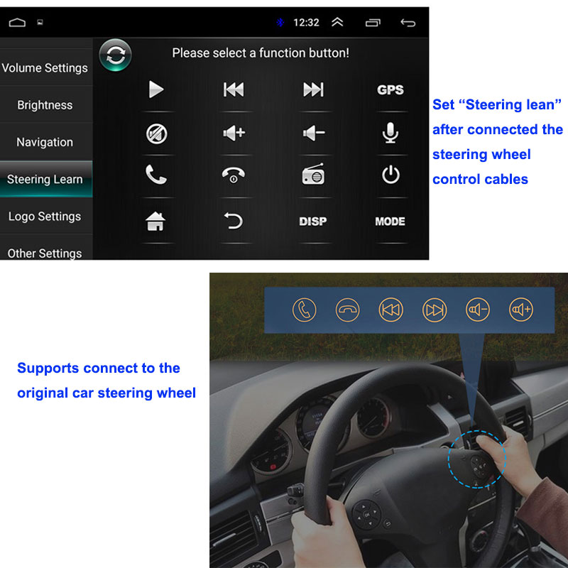 Essgoo 2din Android 9.1 Car Radio Bluetooth 9'' 2GB/1GB RDS AM DAB Autoradio GPS Navigation WIFI Multimedia Player For VW/Skoda