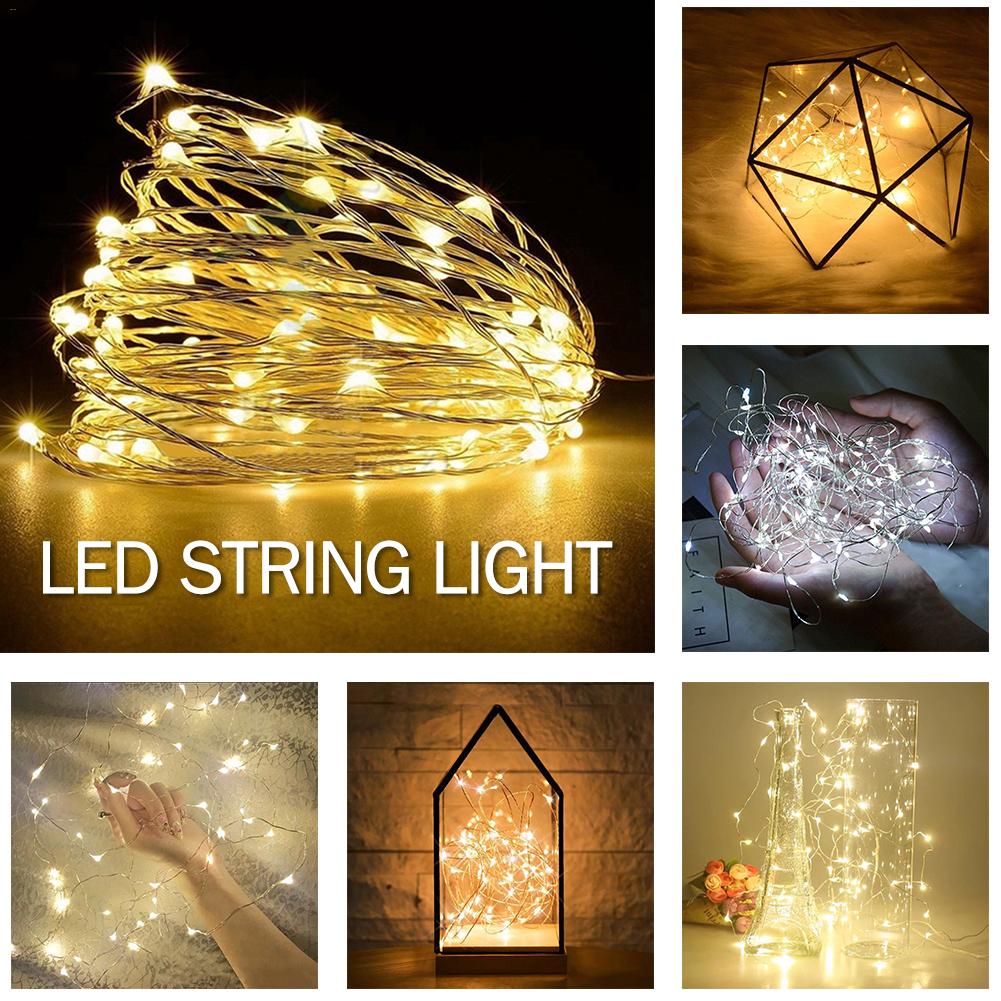 Copper Wire LED String Lights Holiday Lighting Fairy Garland For Christmas Tree Wedding Party Decoration USB Connect Party Decor