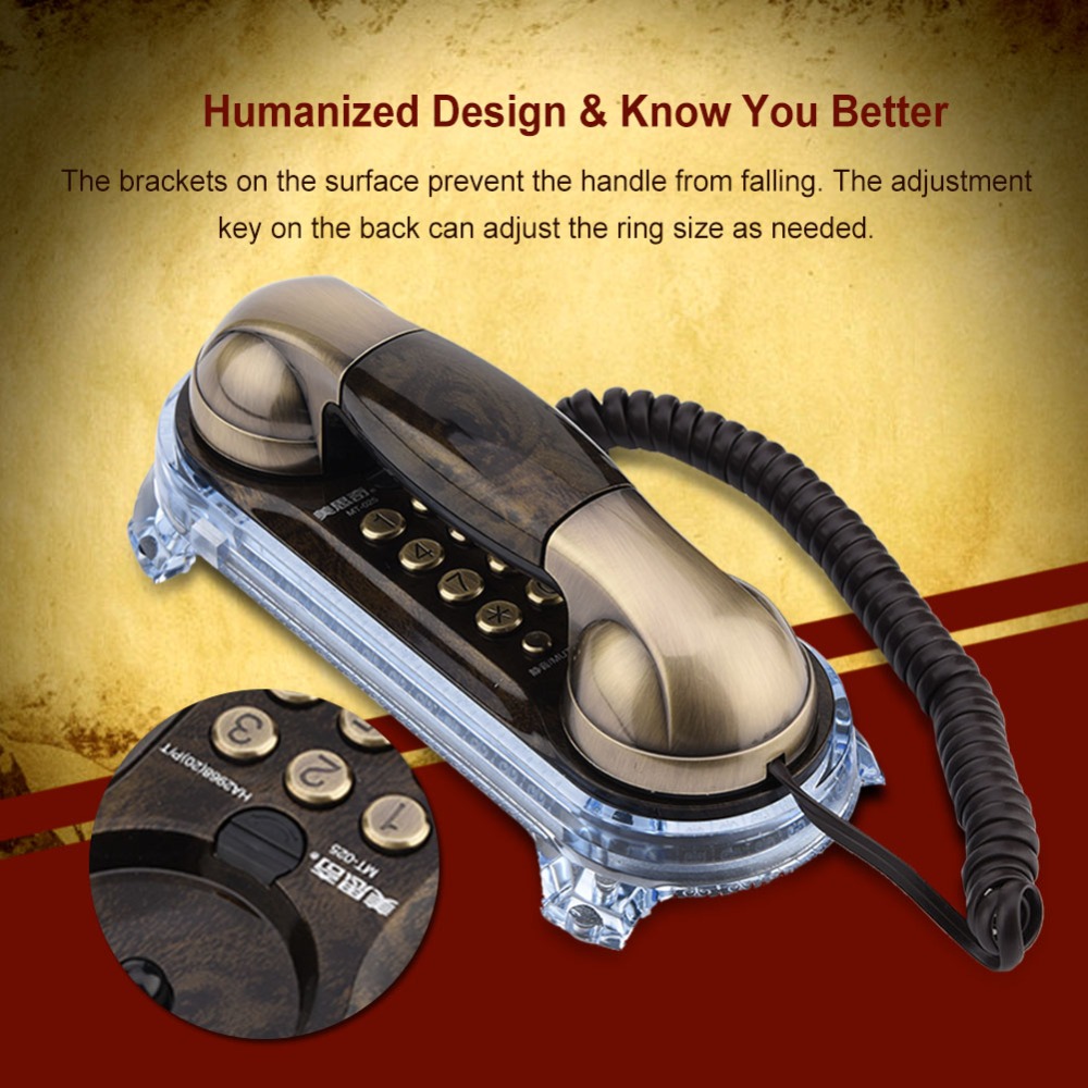mini telephone Retro Wall Mounted Telephone Corded Phone Landline Fashion Antique Telephone for Home Hotel telefono fijo para