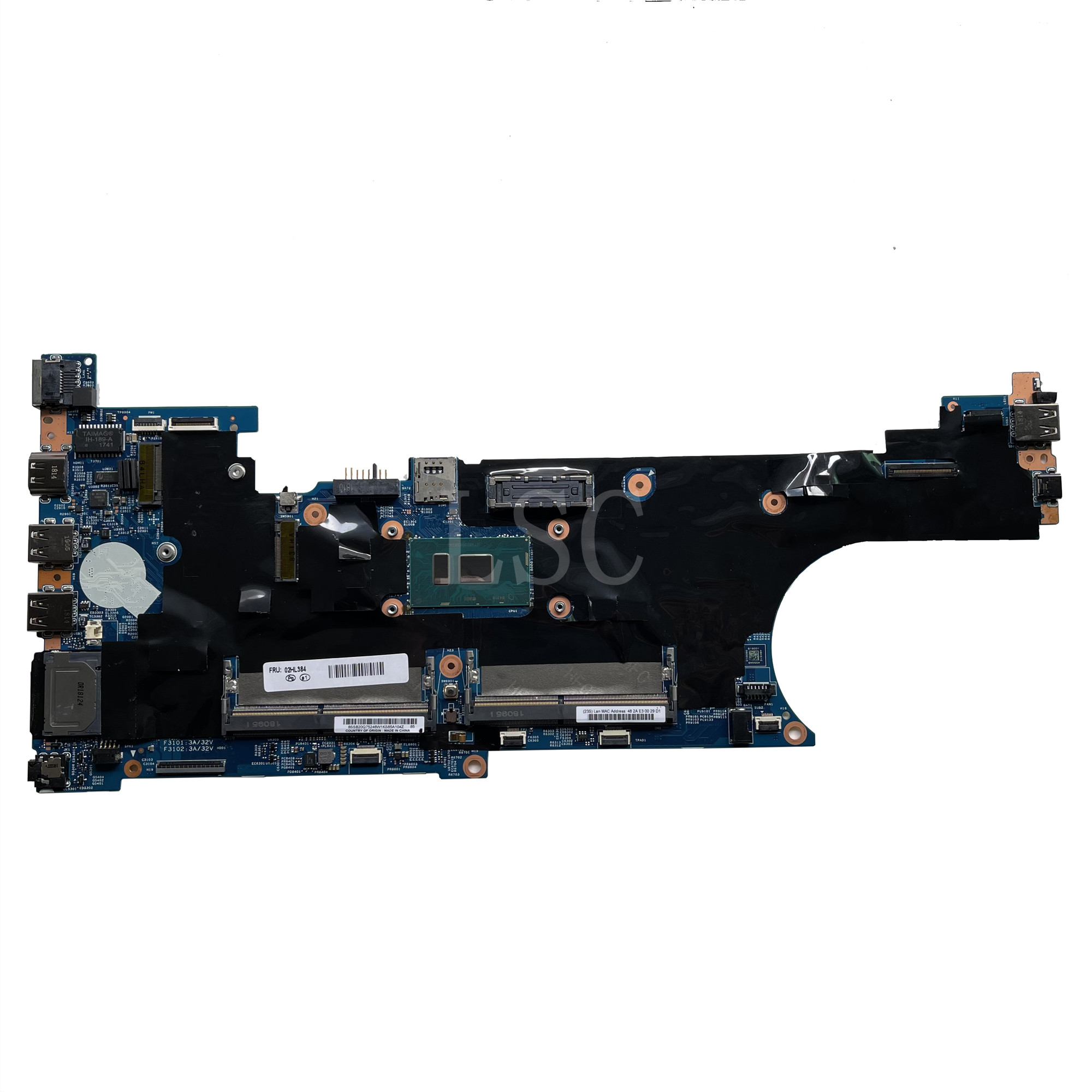 LSC For Lenovo Thinkpad T570 Laptop Motherboard I5-7200U CPU DDR4 LTS-1 448.0AB08.0011 FRU 01ER385 01YR384 01ER111 02HL384