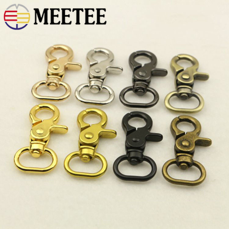 4/10pcs Meetee 20-50mm Metal Strap Buckles for Bags Dog Collar Lobster Clasps Swivel Snap Hooks DIY Keychain Sewing Accessories