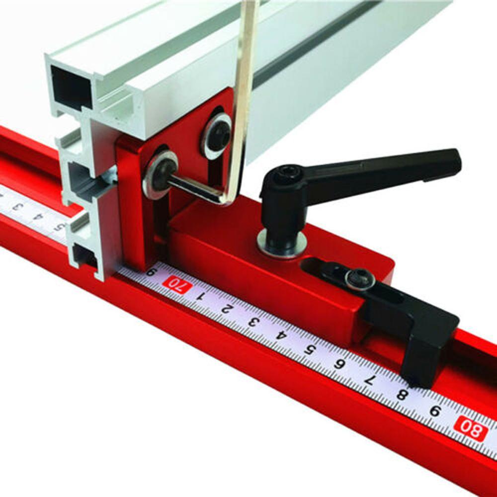 Aluminium Profile Fence 75mm Height with T-tracks and Sliding Brackets Miter Gauge Fence Connector for Woodworking CD