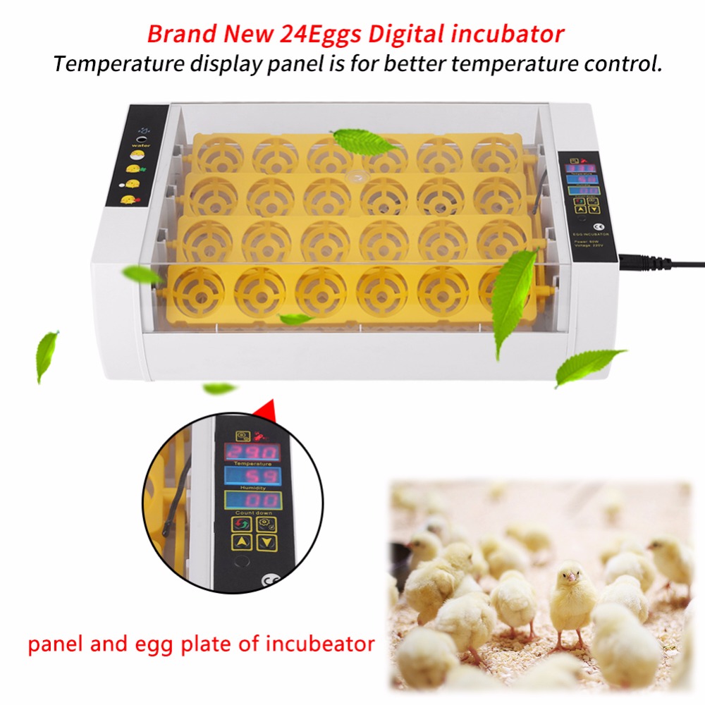 24 Eggs Incubator Temperature Control Farm Hatchery Incubator Brooder Machine Automatic Eggs Incubator Bird Quail Brooder