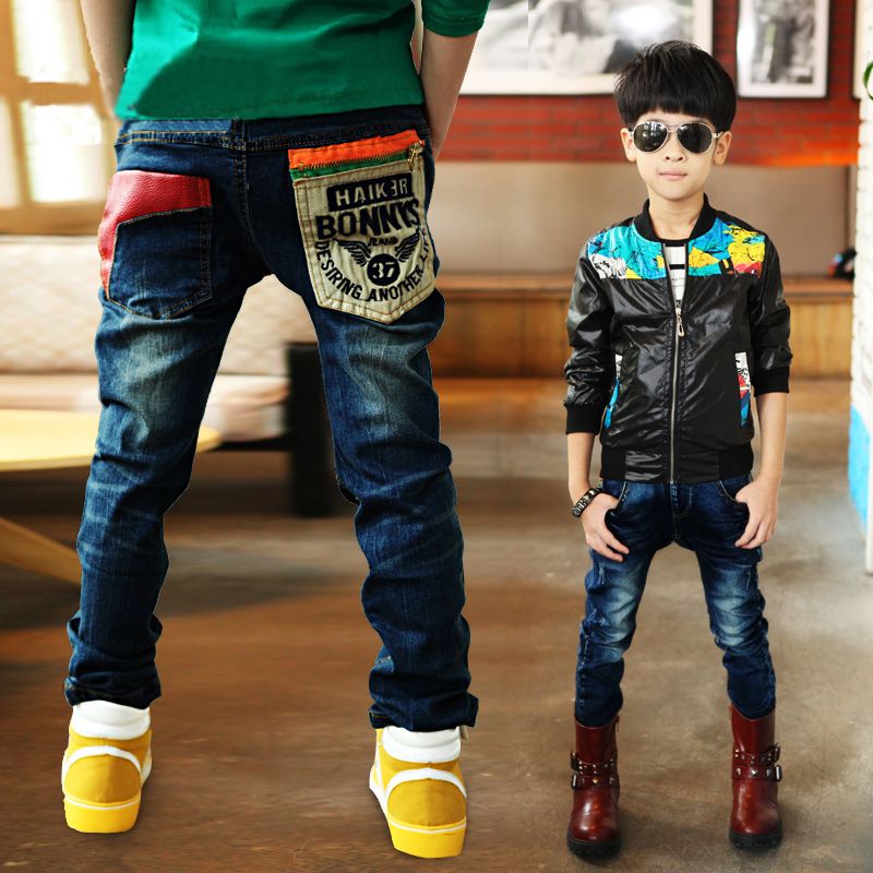 2020 winter children's clothes boys jeans casual slim thicken fleece denim baby boy jeans for boys big kids jean long trousers