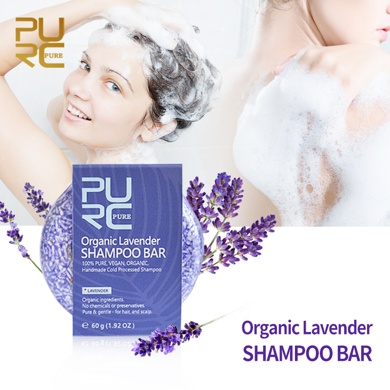 PURC Organic Lavender Shampoo Bar 100% PURE and Vegan handmade cold processed hair shampoo no chemicals or preservative 11.11