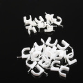 Nylon Circle Path PE Plastic white 12mm 16mm Circle Cable Clip C Shaped High Carbon Steel Nails Cable clips Wire Wall holder