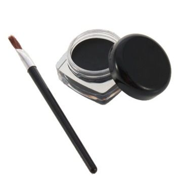 Professional Waterproof Gel Eye Liner Shadow Cream Cosmetics Eyeliner + Brush Black Set Eyes Makeup Eyeliner