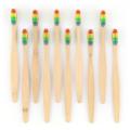 10 pcs Rainbow Toothbrush bamboo toothbrush Eco Friendly wooden Tooth Brush Soft bristle Tip Charcoal adults oral care toothbrus