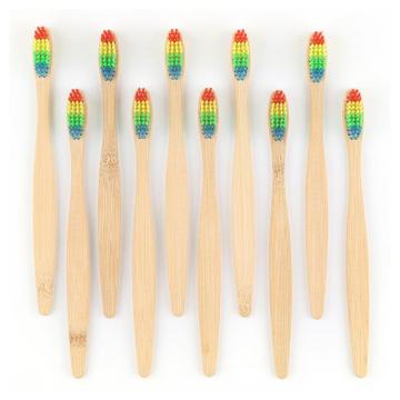 10 pcs Rainbow Toothbrush bamboo toothbrush Eco Friendly wooden Tooth Brush Soft bristle Tip Charcoal adults oral care toothbrus