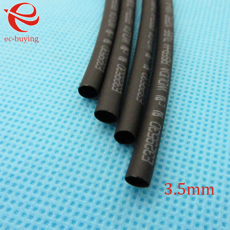 Heat Shrink Tube Black Tube Heat-Shrink Tubing Diameter 3.5mm Thermo Jacket Wire Wrap Insulation Materials Elements 1meter /lot