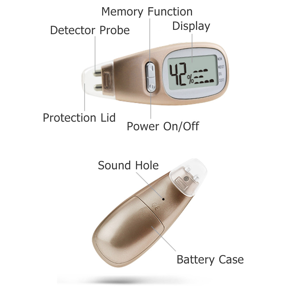 Facial Skin Analyzer Machine LCD Display Detect Moisture Oil Content Skin Care Tester Device Portable Home Spa Beauty analizador