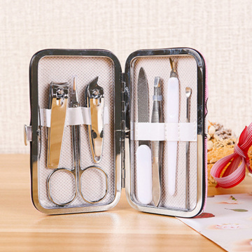 7pcs/set Cartoons Manicure Nail Clippers Pedicure Set Portable Travel Hygiene Kit Stainless Steel Nail Cutter Tool Set