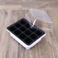 18x14x6CM Seedling Tray Sprout Plate 12 Cavity Nursery Pots Tray Lids Box for Gardening Bonsai