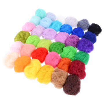 New 36 Colors 3g Non-repetitive Felting Wool Fiber Wool Felt Starter DIY Kit For Needle Dry Felting Sewing