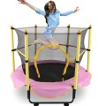 5FT Children Trampoline Round Fitness Safety Mesh Trampoline Kids Bed Furniture Baby Mobile Park Children Indoor Playground#HWC