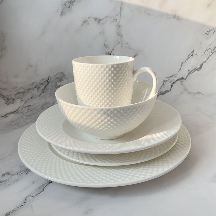 New Bone China Embossed Tableware 5