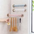 6 Even Row Of Hooks Strong Adhesive Hook Kitchen Shelves For Wall Hanging Bathroom Shelf Nail-free Seamless Rack Hanger Hook