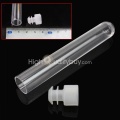 25pcs/Lot Clear Plastic Empty Test Tube with White Caps Stoppers U-Shaped Bottom Long Transparent Container Lab Supplies 7.5*1.2