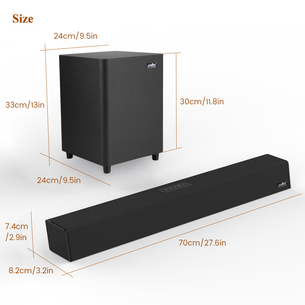 100W TV SoundBar 2.1 Bluetooth Speaker 5.0 Home Theater Sound System 3D Surround 80 dB Sound Bar Remote Control With Subwoofer