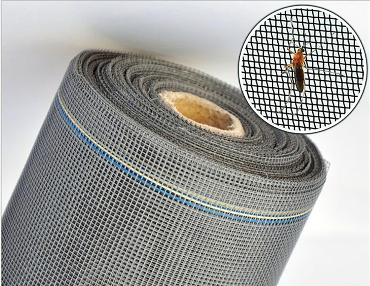 18×16 mesh 120g/m² fiberglass window screen – fine insect protection, PVC coated, manufactured by ANJIA 72,000sqm ISO facility