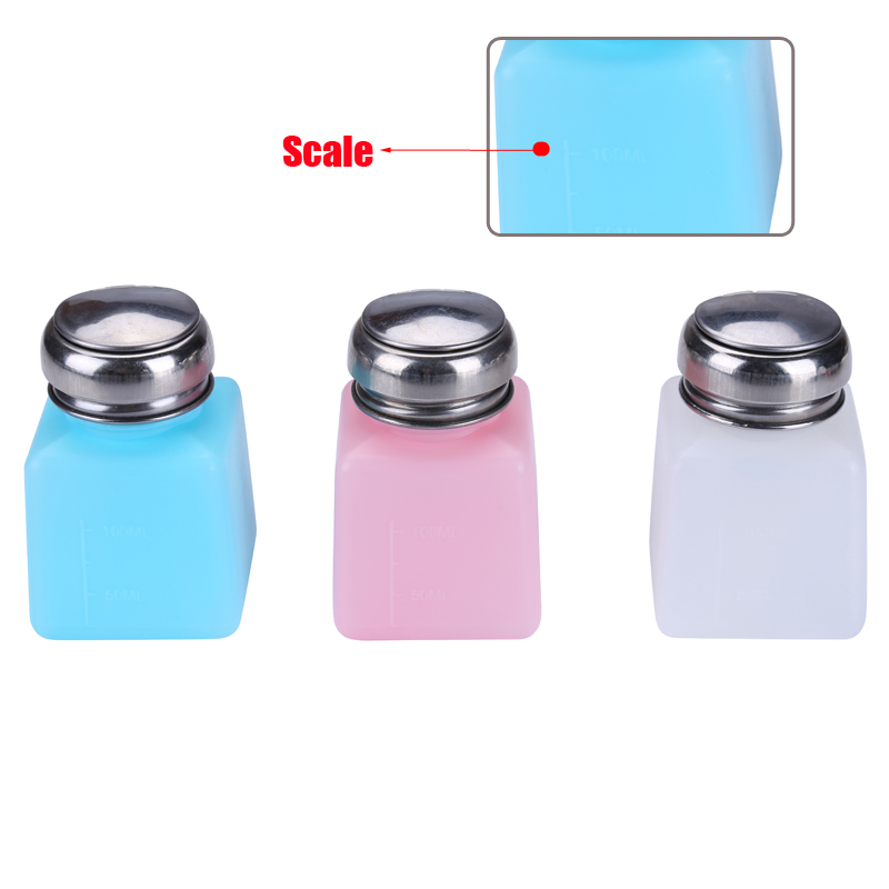 100ML Empty Liquid Alcohol Press Bottle Glue Residue Remover Portable Dispenser Pump Bottle Clean Tool